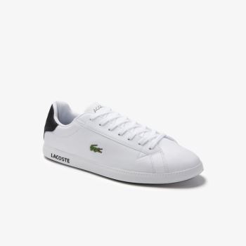 Lacoste Graduate Leather Sneakers - Tenisky Pánské Bílé / Černé | CZ-Rxc9G3